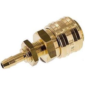 Messing DN 7.2 (Euro) Luchtkoppeling Snelkoppeling 6 mm Slangpilaar Schotkoppeling - CLS7-HB-B-6