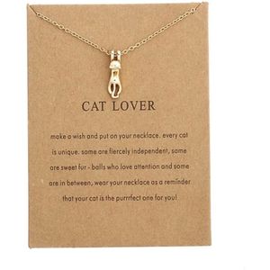 Akyol - ketting - kat lover - kat - ketting met kat - katten - poes - bff - vriendschaps ketting - cadeau voor vriendin - ketting - meisje - kind - cadeau voor haar - dierenpoot hanger