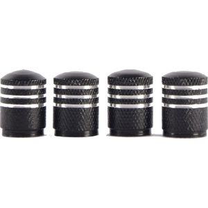 Dunlop Premium Auto Ventieldoppen | Universeel | Aluminium | Hoogwaardig Kwaliteit | 4 Stuks zwart