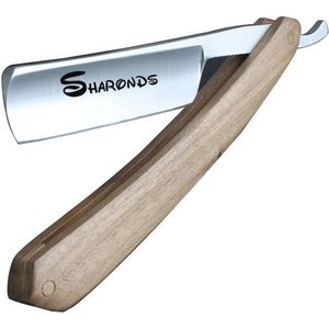 Klassieke Scheerkwast en Scheermes in Houten Handvat - Handmatig Scheeraccessoire voor Heren