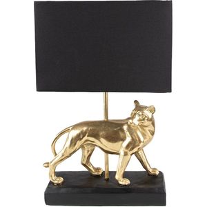 Tafellamp Luipaard 30x12x47 cm Goudkleurig Zwart Kunststof Bureaulamp