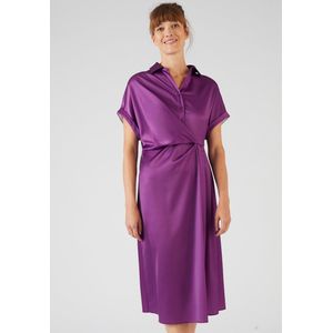 Damart - Jurk in crêpe met stretch, gedrapeerd effect - Dames - Violet - 52