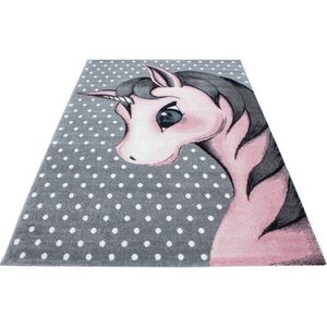 Vloerkleed Kinderkamer - Unicorn - roze - 120x170 cm