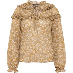 Dreimaster - Blouse - Mosterd - Met Ruches - Dames