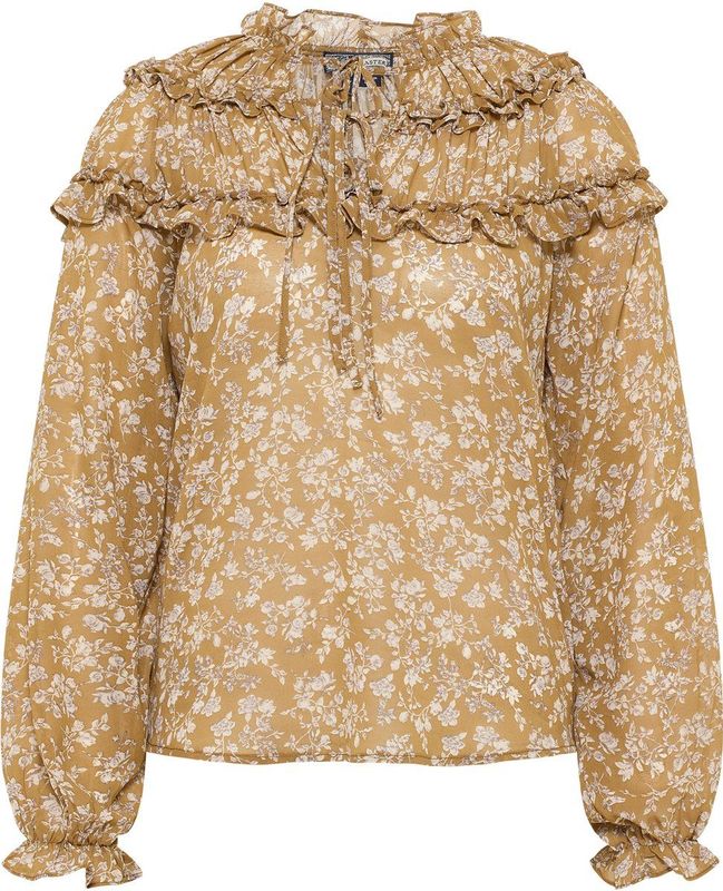 Dreimaster - Blouse - Mosterd - Met Ruches - Dames