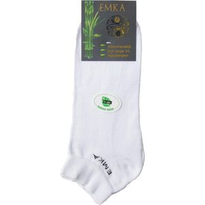 EMKA - Happy sok - Unisex Bamboe Enkel/Sneakersok 4 Paar - Wit