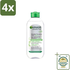 Garnier - SkinActive - Micellair Reinigingswater - Vette Huid - Verzachtend & Reinigend - 400 ml - Voordeelverpakking - 4 stuks - Vette huid - Gemengde huid