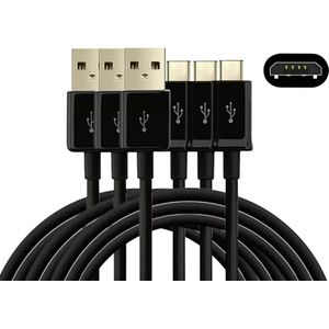 USB A naar Micro USB Kabel - 1,5 Meter Oplaadkabel 3x - Geschikt voor: Samsung, Huawei, HTC, LG, Sony, Nokia, Blackberry, Motorola - Oplader kabel - Zwart