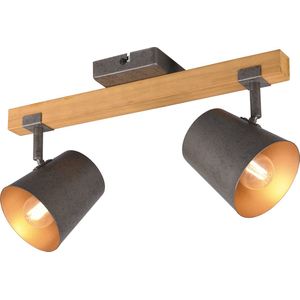 LED Plafondspot - Torna Bimm - E14 Fitting - 2-lichts - Rond - Antiek Nikkel - Aluminium