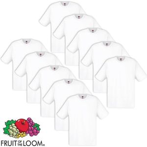 Fruit of the Loom 10 Originele T-shirt 100% Katoen Wit M Value Weight