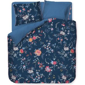 Pip Studio Flower Festival dekbedovertrek - Tweepersoons - 200x200/220 - Donker Blauw