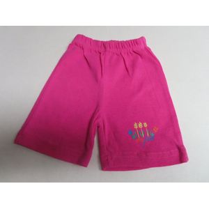 Korte broek - Meisjes - Hard roze - Bloempje - 9 maand 74