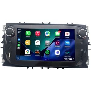 NAVIBOP NB-1163 - Autoradio - 7 inch - Android 15.0 - Draadloos CarPlay & Android Auto - 2GB RAM + 32GB