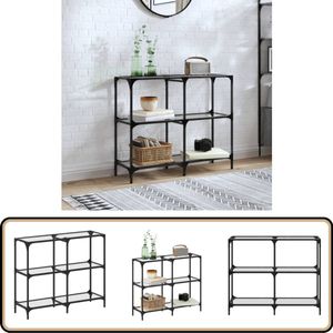 Stijlvolle VidaXL Wandtafel van Glas en Staal Wandtafel - Wandtafels - Bijzettafel - Console Tafel