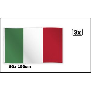 3x Vlag Italie 90cm x 150cm