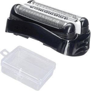Vervangende scheerhoofdband en doorzichtige opbergdoos voor elektrisch scheerapparaat - Zwart