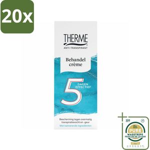 20 x Therme - Behandelcrème - Anti-transpirant - Beschermend - 50ml - Grootverpakking - Anti-transpirant Crème - Zweetgeur - Zweetvocht - Zweetbehandeling - Huidbescherming