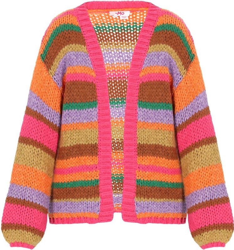 myMo - Cardigan - Zacht Gebreid - Met Strepen - Relaxed Fit