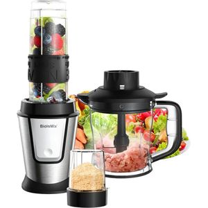 BioloMix - Keukenmachines - Hakmachines en Droogmolen - Blender - 700W 3-in-1 Multifunctioneel