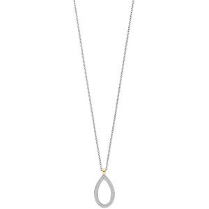 TI SENTO Dames Ketting - 925 zilver - Zirkonia met geel verguld - Maat 42 - 34110ZY