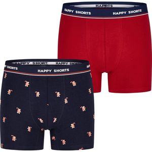 Happy Shorts Kinder Boxershorts Jongens Kerst Print 2-Pack Gingerbread Men - Maat 164