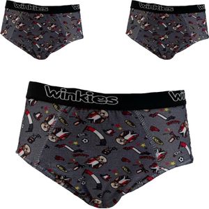 Embrator jongens Onderbroeken 3-stuks overall print donkergrijs maat 128/134