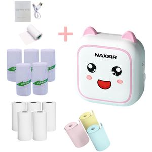 NAXSIR Miniprinter - Draagbare Bluetooth Thermische Printer voor Smartphone | Snel & Stil | Ideaal voor Thuis, Studie en Kantoor | Incl. Thermal Paper
