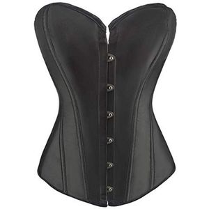 Effen Zwarte Bustier Top voor Vrouwen - Burlesque Korset