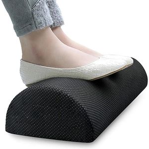 Halfronde voetsteun met traagschuim vulling - Ontspannende voetmassage accessoire voor thuiskantoor - Zwart