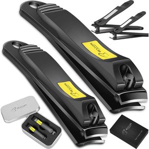 BESTOPE - Nagelknipper Set Deluxe - Zwart - Roestvrij Staal & Zink - 2 Stuks