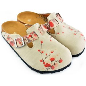 Goby Petal Clogs Dames - Vegan Leer - Handmade - Bloemenprint - Maat 38