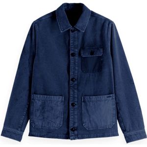 Scotch & Soda - Veste - Blauw - Katoen - Velours Côtelé