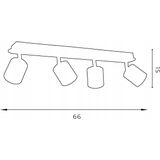 Luminex - Demia - Plafondspot - Zwart/Messingkleurig - 66 cm - Dimbaar - GU10