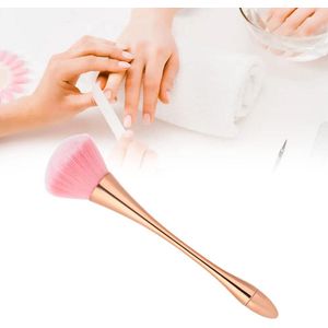 Manicure Tool - Nail Brush voor het Verwijderen van Dust - Salon Manicure DIY - 1 Piece Manual Cleaning Nail Art Dust Free voor Pink Head Brush Powder Makeup (Rose Gold)