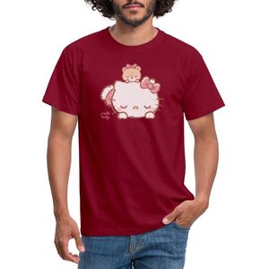 Hello Kitty Met Teddy Op Haar Rug T-Shirt Heren