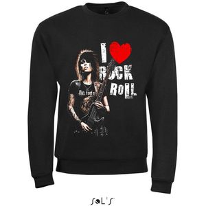 SweatShirt 2-146 I Love Rock&Roll - Zwart, S