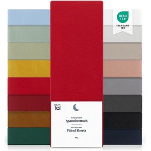 Microvezel hoeslaken, 90 x 200 cm, laken 90 x 200, Oeko-Tex gecertificeerd, tot 25 cm matrashoogte, hoeslaken 90 x 200 cm, laken 90 x 200 cm, rood