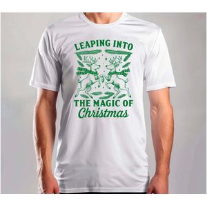 Leaping into the magic of christmas - T Shirt - MerryChristmas - ChristmasVibes - Funny - Sarcasm - VrolijkKerstfeest - Kerstmis - Grappig - Sarcasme