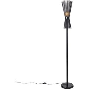 QAZQA broom - Moderne Vloerlamp | Staande Lamp - 1 lichts - H 156 cm - Zwart - Woonkamer | Slaapkamer | Keuken