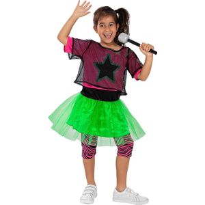 FUNIDELIA Rocker kostuum voor meisjes - Maat: 107 - 113 cm - Roze