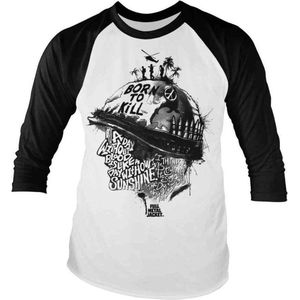 Full Metal Jacket Raglan top -S- Sayings Wit/Zwart