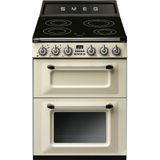 Smeg Victoria TR62IP2, Vrijstaand fornuis, Crème, Knoppen, Voorkant, Elektronisch, Inductiekookplaat zones