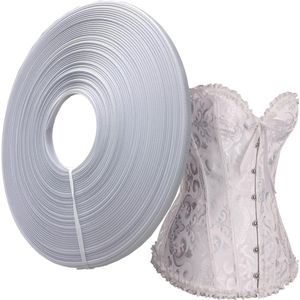 Inovra Plus - Panty Shaping Streep Korset van Polyester voor Kleding, Shapewear en Bruidsjurken (Wit, 8 mm) met 45 Yards