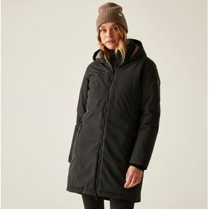 Marron ademende waterdichte isolerende lange jas met capuchon voor dames