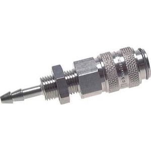 Vernikkeld Messing DN 5 Luchtkoppeling Snelkoppeling 6 mm Slangpilaar Schotkoppeling - CLS5-HB-BN-6