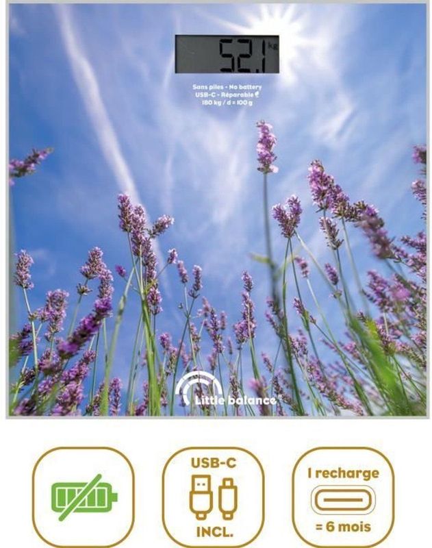 LITTLE BALANCE - Weegschaal - Lavendel - USB-C - Gerecycled Plastic