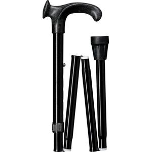 Gastrock - Opvouwbare Wandelstok - Zwart - Ergonomisch Handvat - Verstelbaar - Aluminium