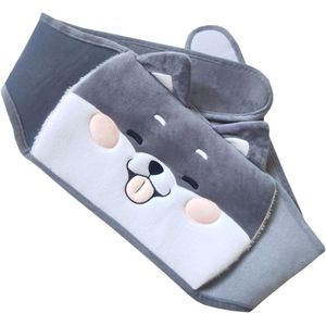 Allecto Plus - Warmwaterkruik met riem voor rug- en schouderpijnverlichting - 3-in-1 warmwaterkruik met pluche buik - Grijs