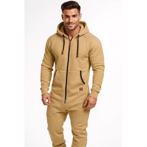 Khaki Onesie - Huispak - Onesie mannen - Onesie Vrouwen - Maat M