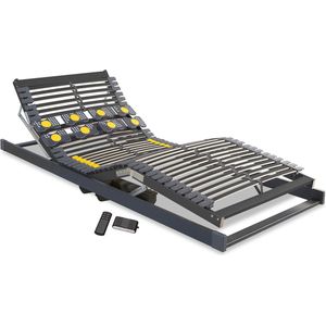 Beter Bed Bossflex 600 Deluxe Lattenbodem 80 x 200 cm - Elektrisch Verstelbaar - Bedbodem - Draadloos - Max. 120kg - Antraciet/Geel